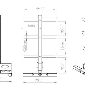 Rack para discos y barras.